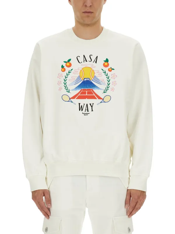 Sweatshirt With "Home Way Mountain" Embroidery - Casablanca