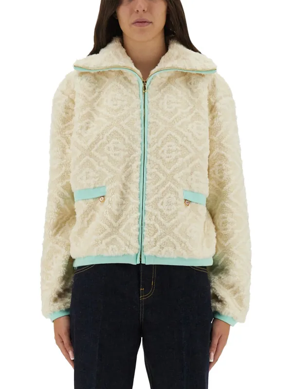 Monogrammed Fleece Jacket - Casablanca