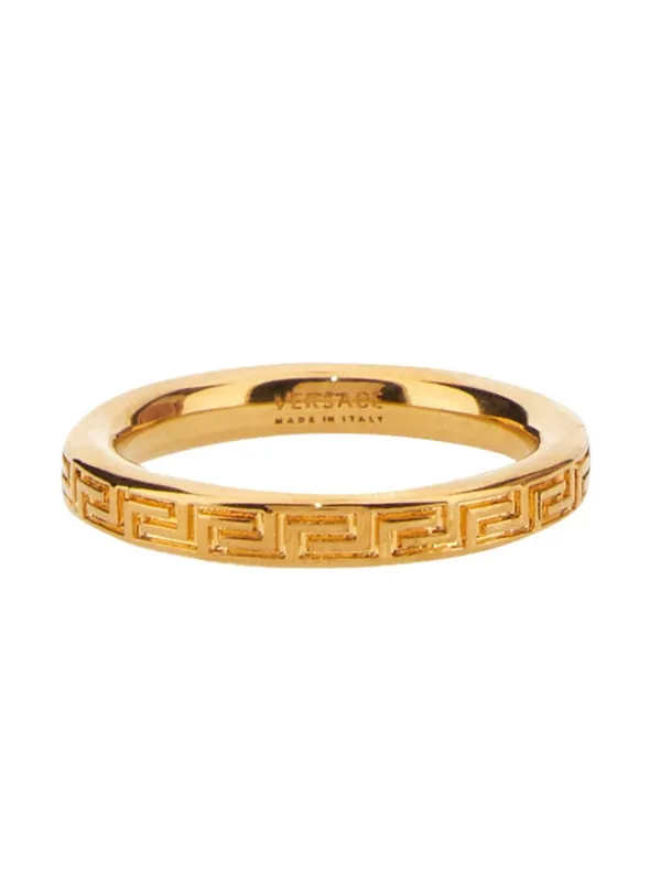 Anello Con Chiave Greca Incisa - Versace