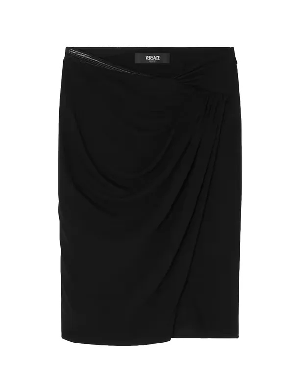 Midi Skirt With Asymmetrical Hemline - Versace