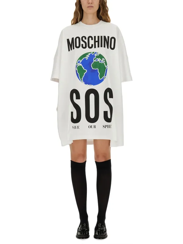 Cotton Interlock Dress - Moschino