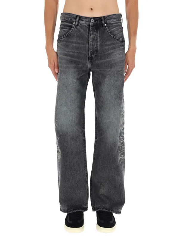 Pants "Traced Gothic Wordmark" - Purple Brand