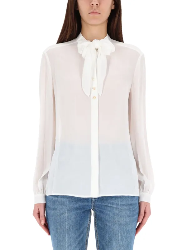 Shirt With Bow - Tory Burch