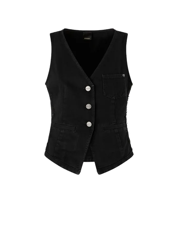 Gardener Cotton Vest With Laces Profiles - Pinko