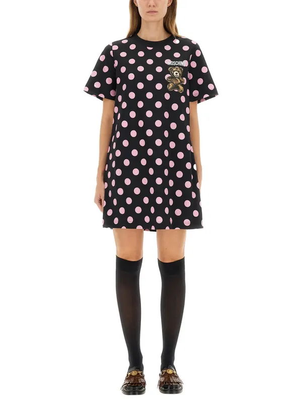 "Teddy Polka Dots" Dress - Moschino