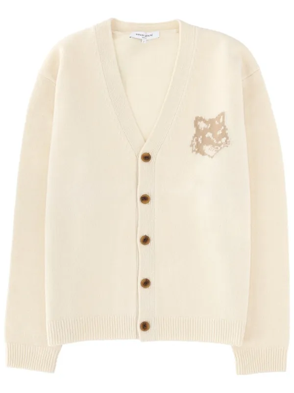 "Fox Head" Cardigan - Maison Kitsuné