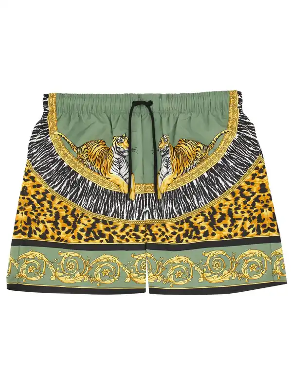 "Wild Cats" Beach Bermuda Shorts - Versace