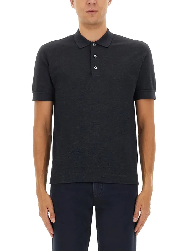 Cotton Blend Polo Shirt - Zegna