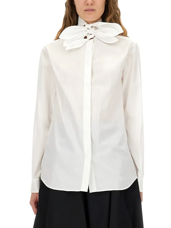 Cotton Poplin Jacquard Shirt - Moschino