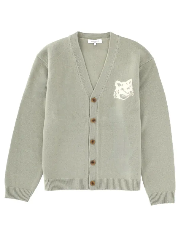 "Fox Head" Cardigan - Maison Kitsuné