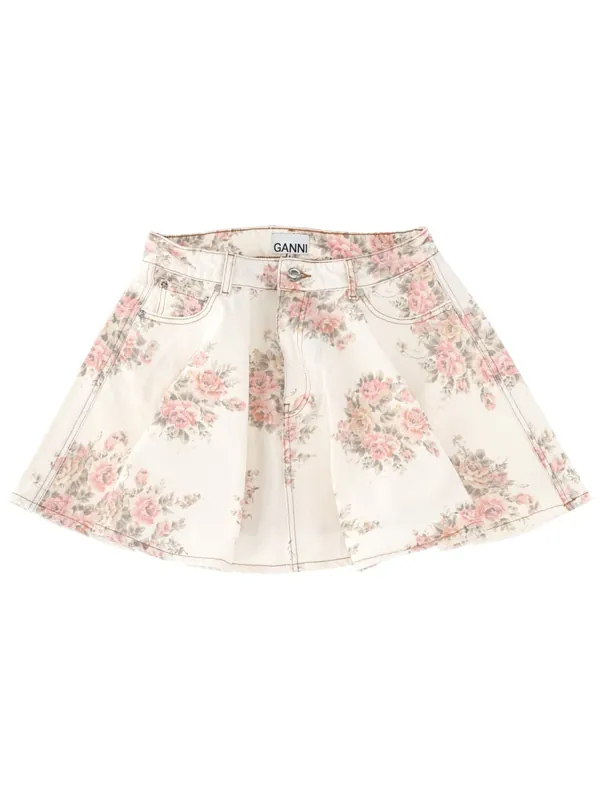 Denim Miniskirt - Ganni