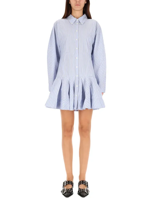 Striped Chemisier Dress - Ganni