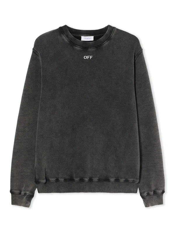 "Check Flan Arrow Logo" Sweatshirt - Off-White