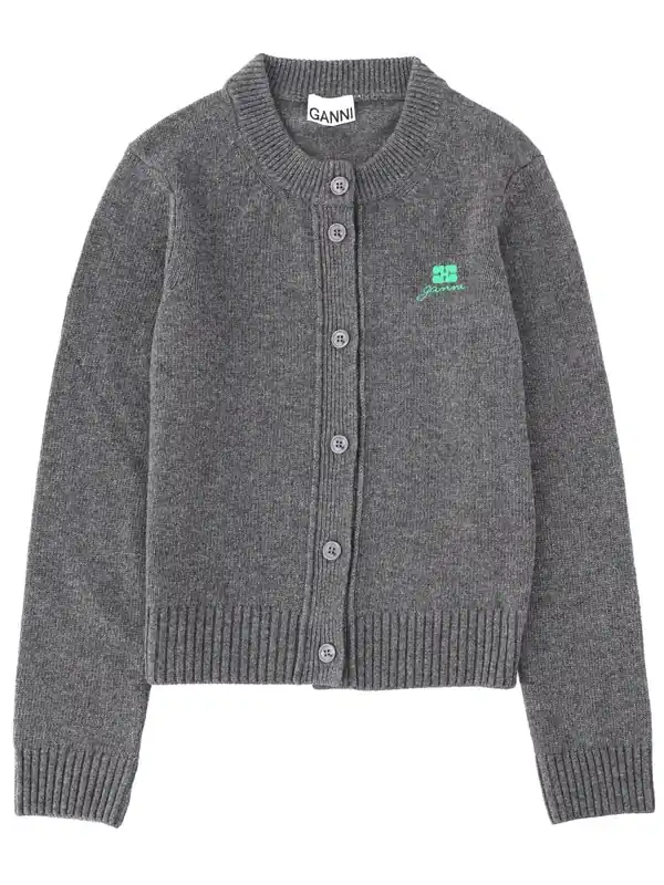 Cardigan With Logo - Ganni