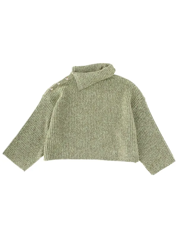 Sweater With Side Button Closure - Ganni