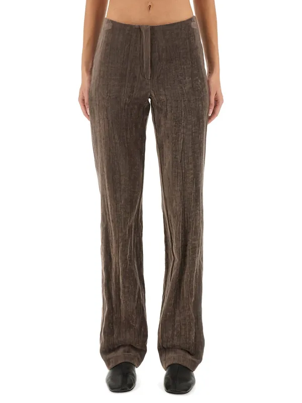 Velvet "Crinkle" Slim Pants - Alysi