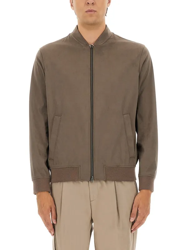 "Resort" Bomber Jacket In Suede Alternatives - Herno