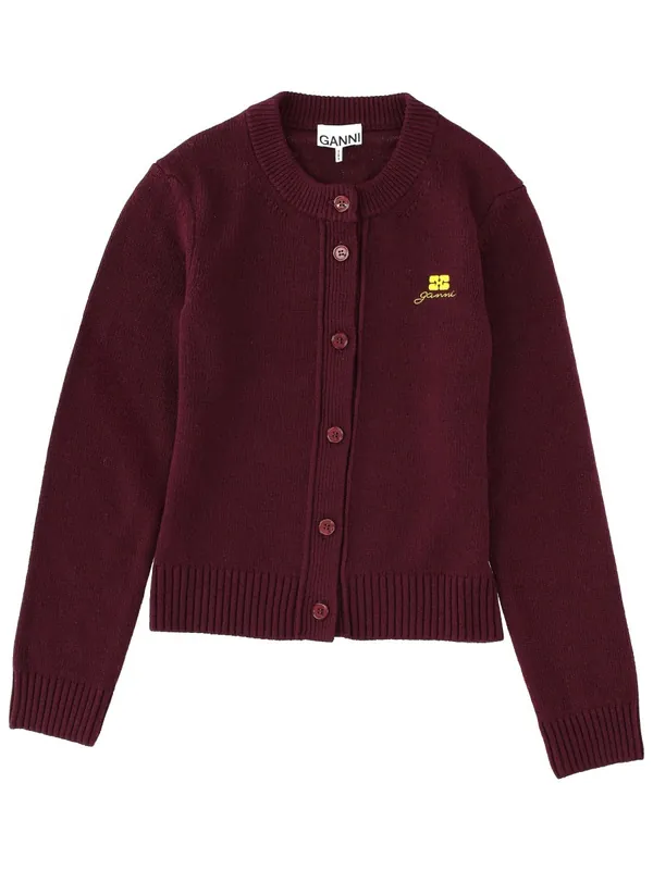 Cardigan With Logo - Ganni