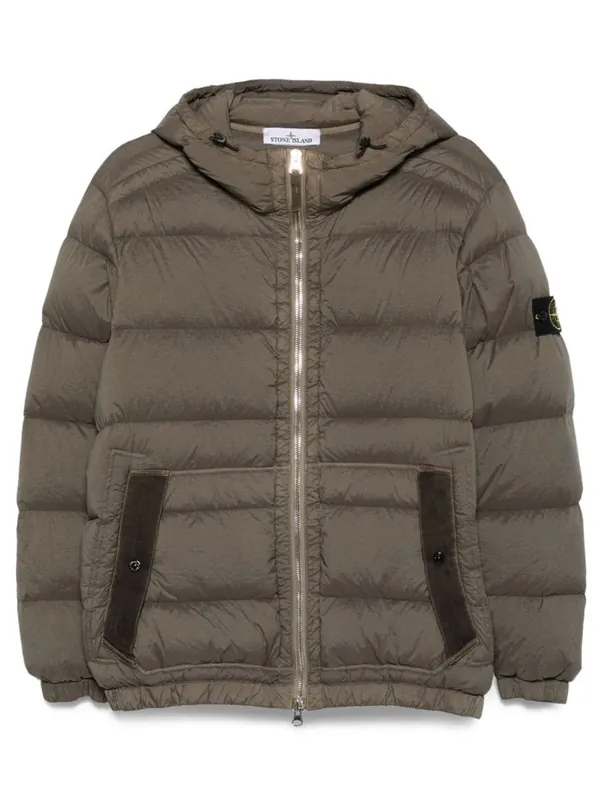 Padded Down Jacket With Hood - Stone Island