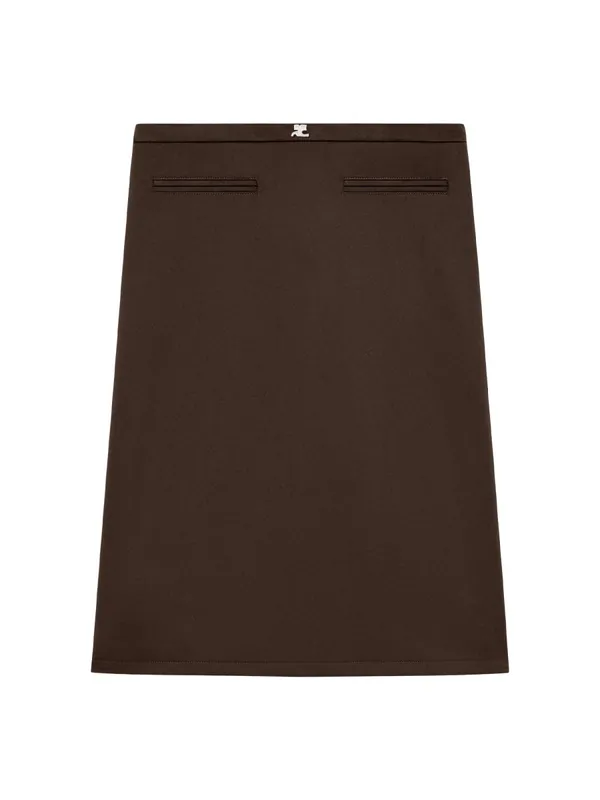 Midi Skirt With Logo - Courrèges