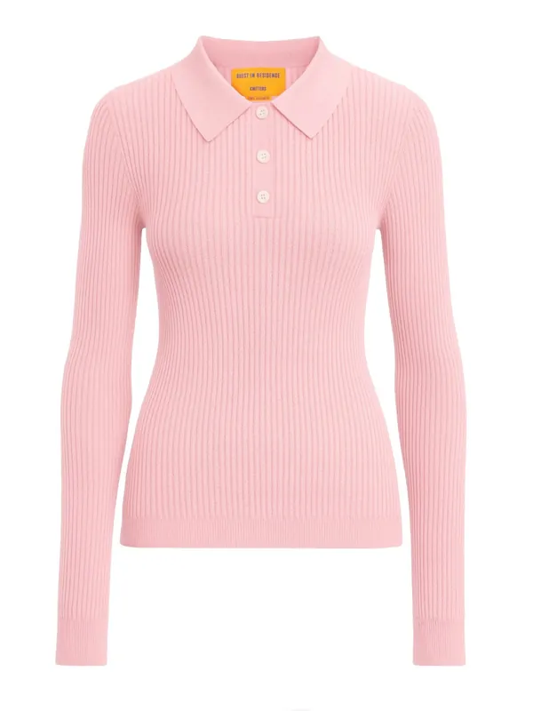 Long Sleeve "Shrunken" Polo Shirt - Guest In Residence