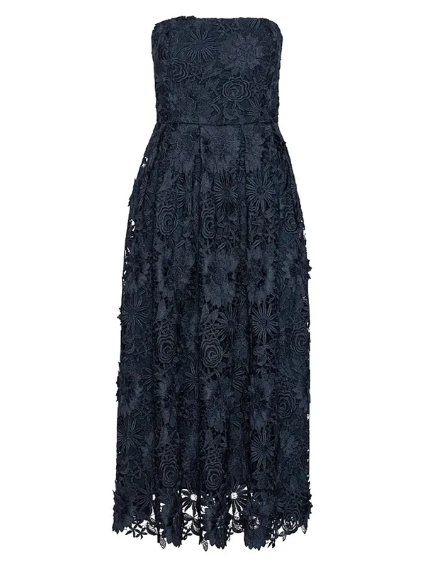 3 D Lace Midi Dress - Rotate