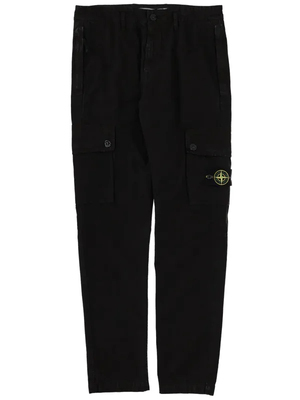 Cargo Pants With Logo Patch - Stone Island