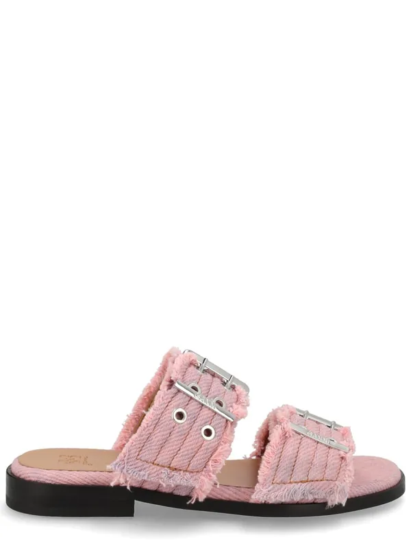 Denim Sandal With Bangs - Ganni