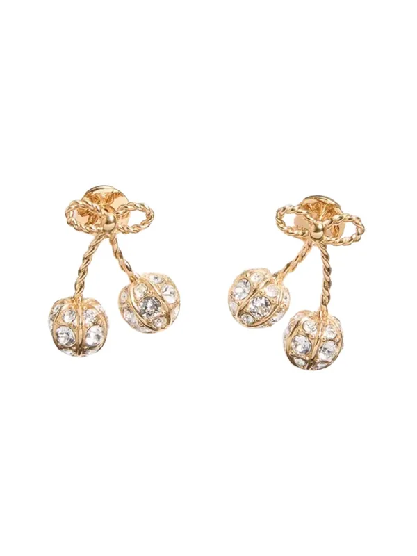 "Cherryfic" Earrings With Rhinestones - Valentino Garavani