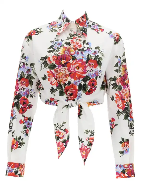 Floral Print Crop Shirt - Dolce & Gabbana