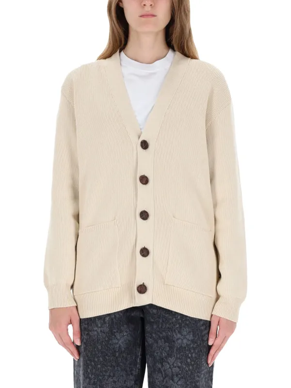 Cardigan With Logo - Golden Goose