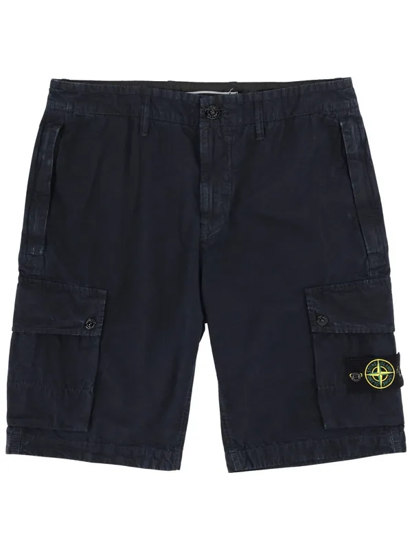 Cargo Shorts With Logo Patch - Stone Island