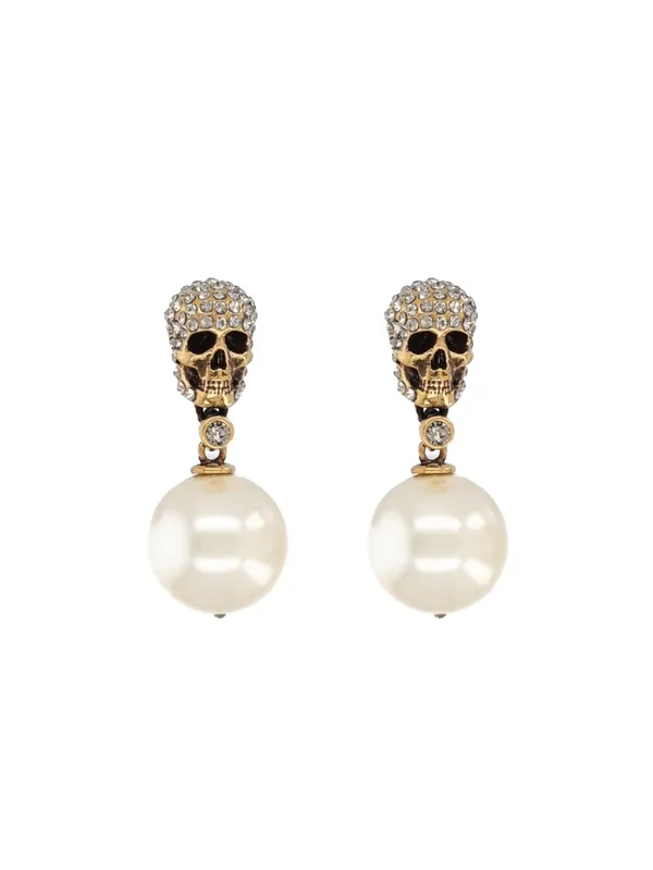 Skull Earrings With Pavé - Alexander McQueen