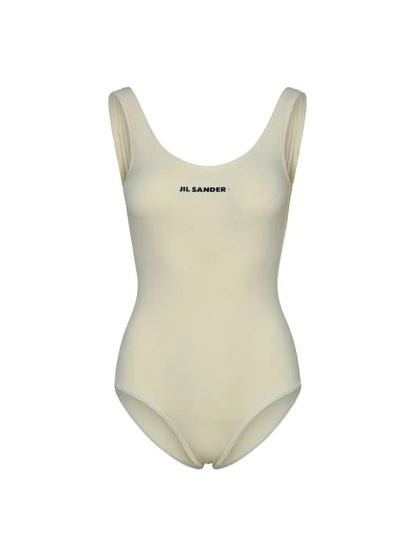 One Piece Swimsuit With Logo - Jil Sander