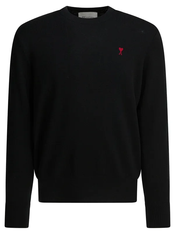 Crew-Neck Sweater With Logo Knitwear Black