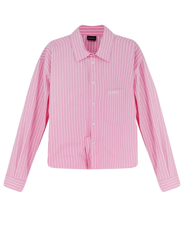 Folded Striped Cotton Shirt - Balenciaga