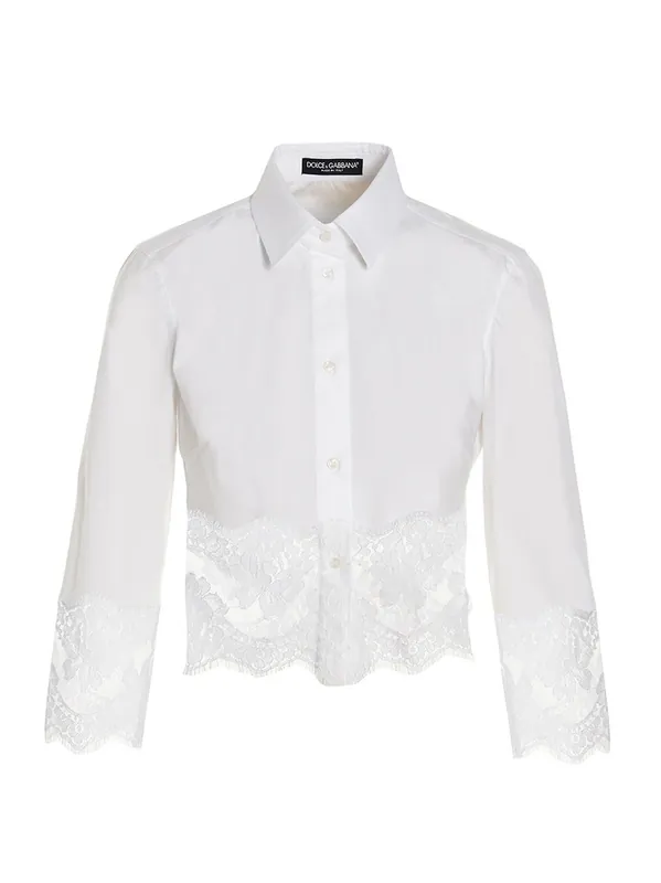 Lace Shirt Shirt And Blouse White - Dolce & Gabbana