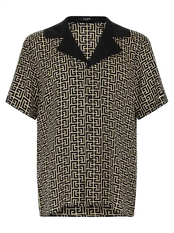 Monogram Shirt Shirt And Blouse White/Black - Balmain