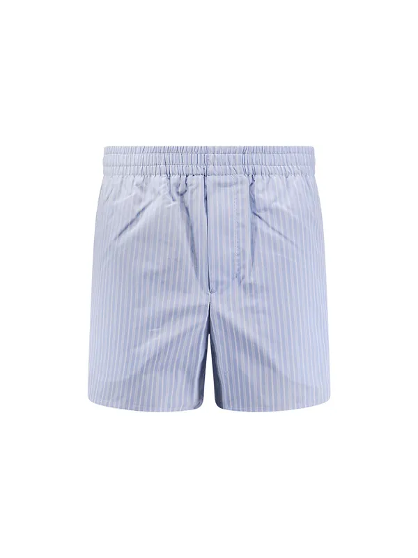 Cotton Bermuda Shorts With Striped Pattern - Ami Paris