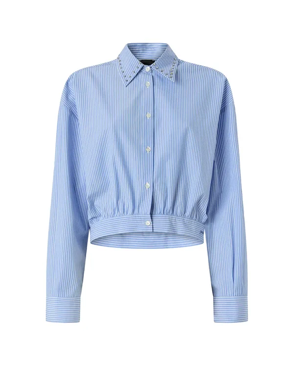 Charita Striped Cotton Shirt - Pinko