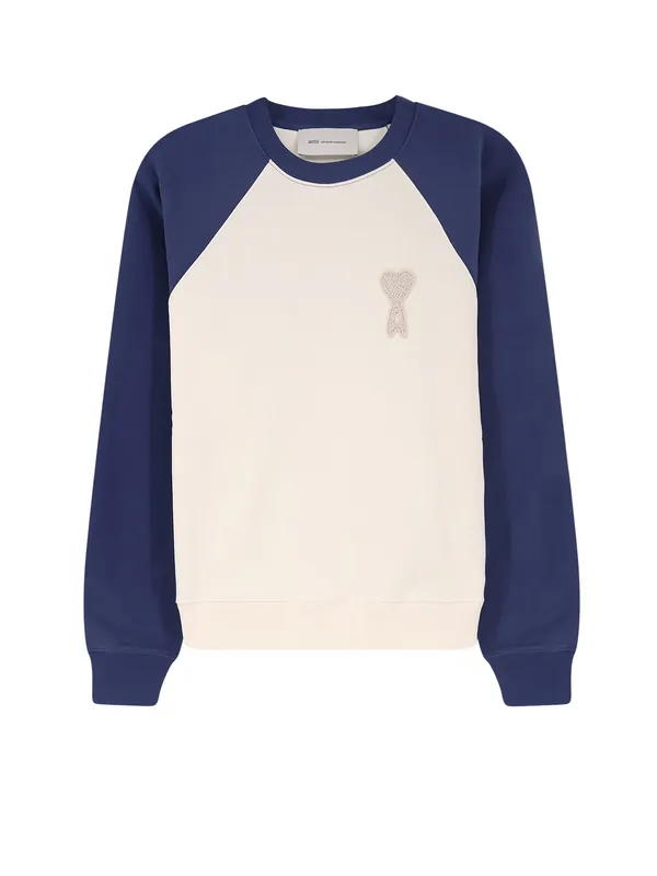 Cotton Sweatshirt With Ami Coeur Logo On The Front - Ami Paris