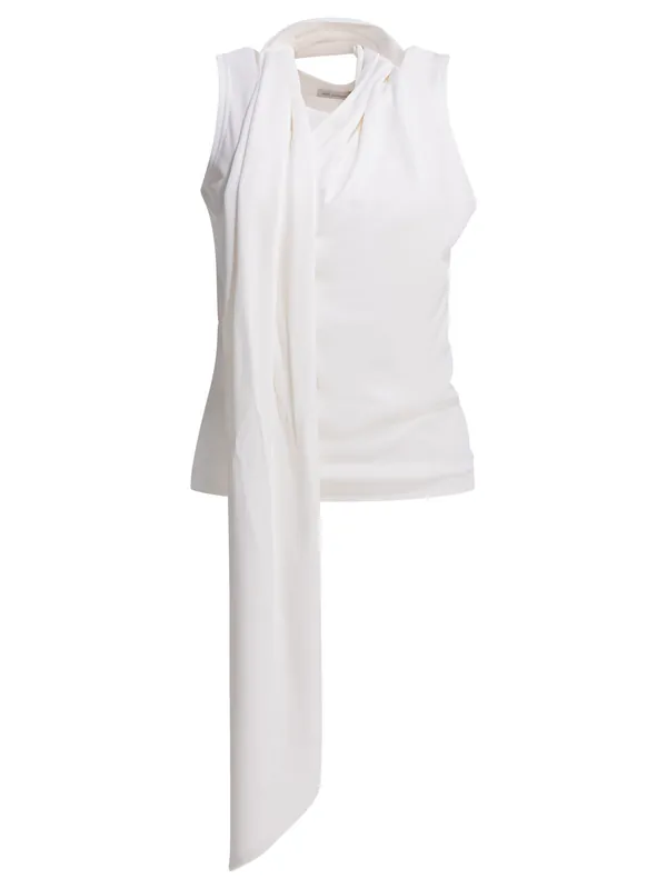 Casual Draped Top Tops White - Ami Paris
