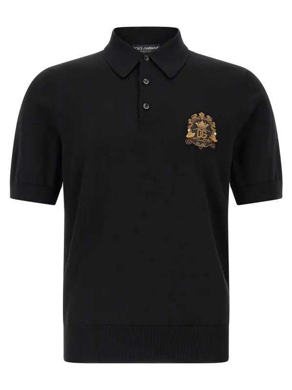 Heraldic Patch Shirt Polo Black - Dolce & Gabbana