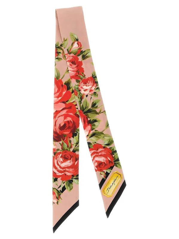 Bouquet Rose Scarves And Foulards Pink - Dolce & Gabbana