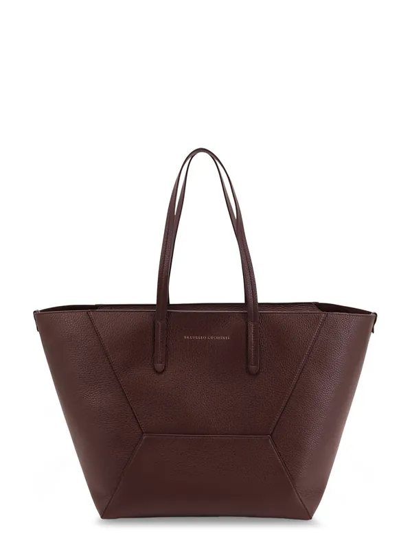 Bc Duo Hammered Leather Shoulder Bag - Brunello Cucinelli