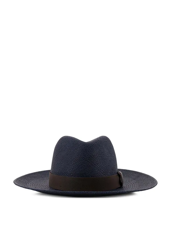 Raffia Fedora Hat With Monili Detail - Brunello Cucinelli