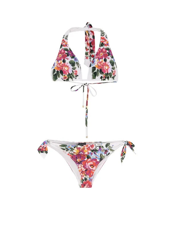 Nylon Bikini With Floral Print - Dolce & Gabbana