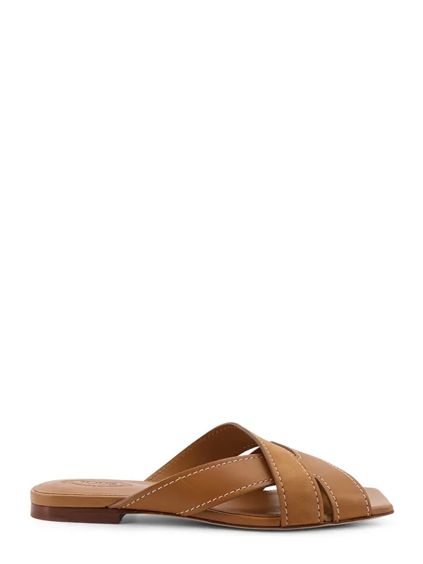 Leather Sandals With Suede Detail - Tod's