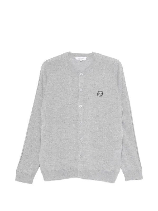 Fox Head Wool Cardigan - Maison Kitsuné