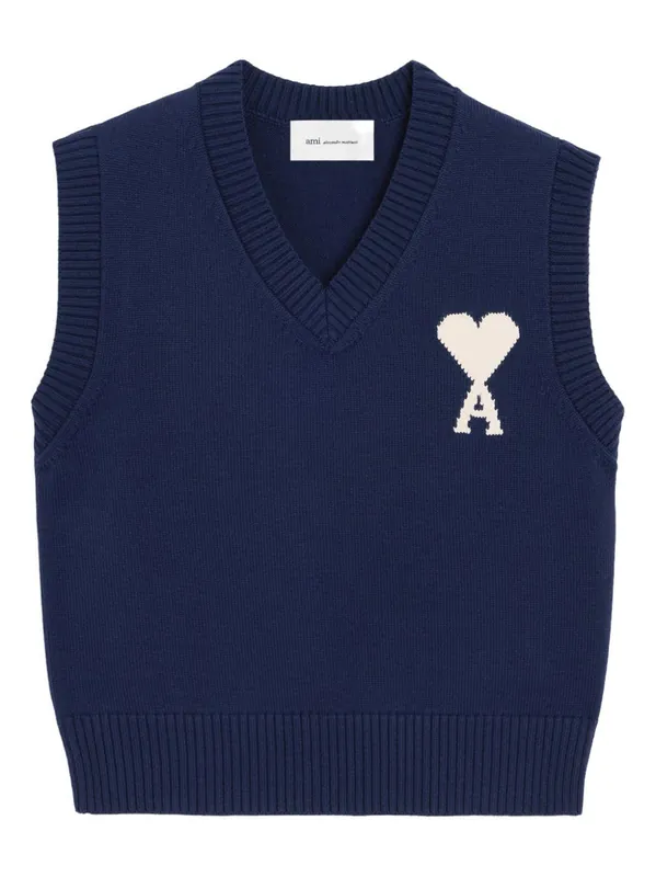 Ami De Coeur Wool Vest - Ami Paris